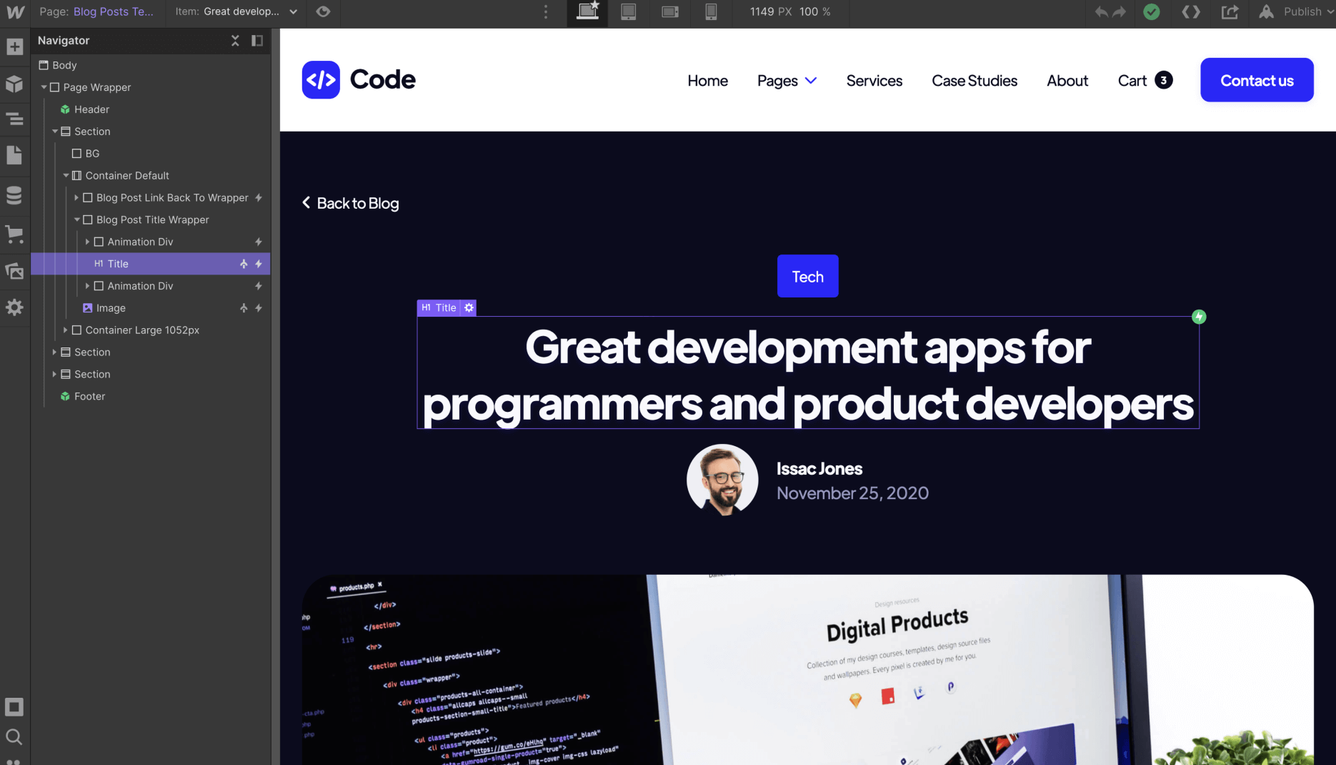 CMS Page - Code Webflow Template
